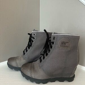 Sorel Charcoal Joan Of Arctic Wedge Boots